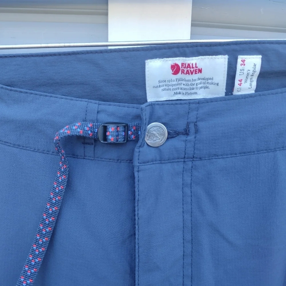 Fjallraven Womens High Coast Trail Trousers Navy Size 34. - Picture 4 of 8